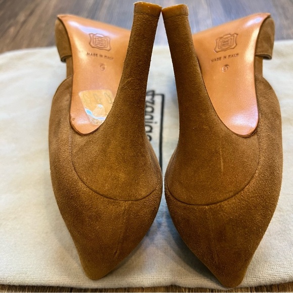 Fragiacomo Vintage High Heel Pumps Brown Suede Leather Slip On Round Toe Shoes 9 - Picture 9 of 15